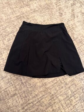 Zella Black Circle Skirt with Subtle Front Slit